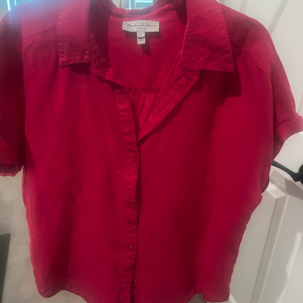 Michael Stars  Cap Sleeve Linen Blouse